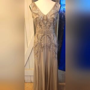 Elegant Silver Evening Gown